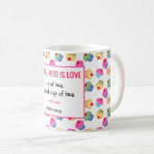 Alles wat je nodig hebt is thee, met cake, grappig koffiemok (Voorkant rechts)