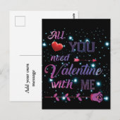 Alles wat je nodig hebt is Valentijn met mij Briefkaart (Voorkant / Achterkant)