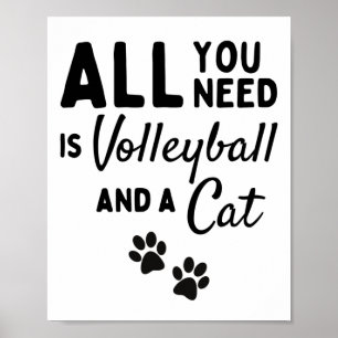 Alles wat je nodig hebt is volleybal en een kat. poster