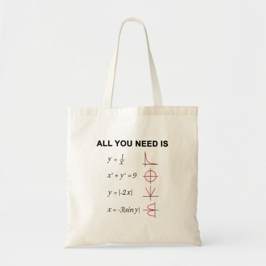Alles wat je nodig hebt is Wiskunde Liefde T-shirt Tote Bag (Voorkant)
