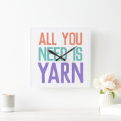 Alles wat je nodig hebt is Yarn Funny Vierkante Klok (Huis)