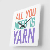 Alles wat je nodig hebt is Yarn Funny Vierkante Klok (Hoek)