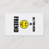 Alles wat je nodig hebt, vriend. visitekaartje (Achterkant)