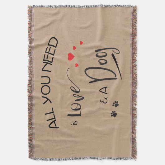 Alles-wat-je-nodig-is-liefde-en een hond! Deken (Voorkant Verticaal)