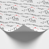 Alles-wat-je-nodig-is-liefde-en een hond! Grafisch Cadeaupapier (Hoek)