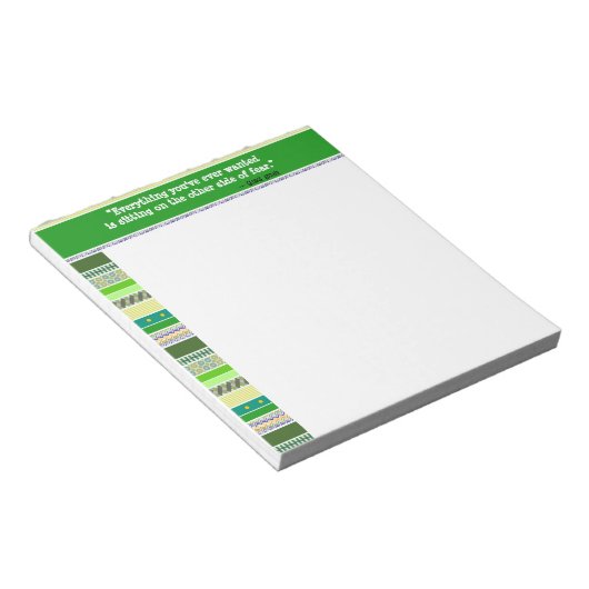 Alles wat je ooit wilde, moedig groen aan notitieblok (Schuin)