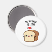 Alles wat je weet is Loaf Funny Bread Pun Magneet (Voorkant / Achterkant)