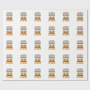 Alles wat kerst wil is bier proostende mokken orna cadeaupapier