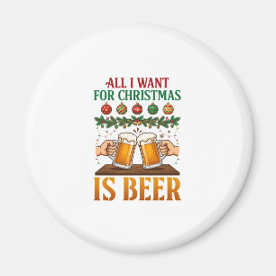 Alles wat kerst wil is bier proostende mokken orna magneet