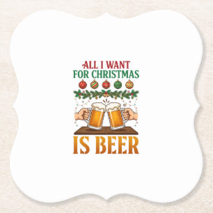 Alles wat kerst wil is bier toasten mokken ornamen kartonnen onderzetters