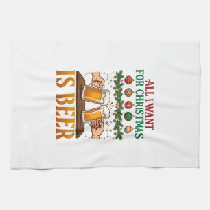 Alles wat kerst wil is bier toasten mokken ornamen theedoek