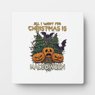 Alles wat kerst wil is Halloween pompoenen bomen V Fotoplaat