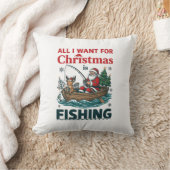 Alles wat kerst wil is vissen Sint-Reindeerboot Kussen (Deken)