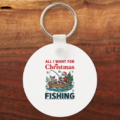 Alles wat kerst wil is vissen Sint-Reindeerboot Sleutelhanger (Voorkant)
