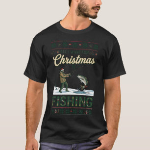 Alles wat kerst wil is vissen Visser Vis Sneeuwvlo T-shirt