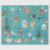 Alles wat met kerstreïndeerpapier is verpakt cadeaupapier (Vlak)