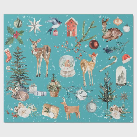 Alles wat met kerstreïndeerpapier is verpakt cadeaupapier (Vlak)