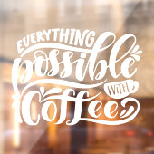 Alles wat mogelijk is met koffievensterkoeling raamsticker (Vel 2)