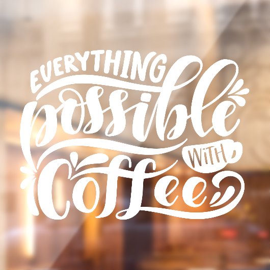 Alles wat mogelijk is met koffievensterkoeling raamsticker (Vel 2)