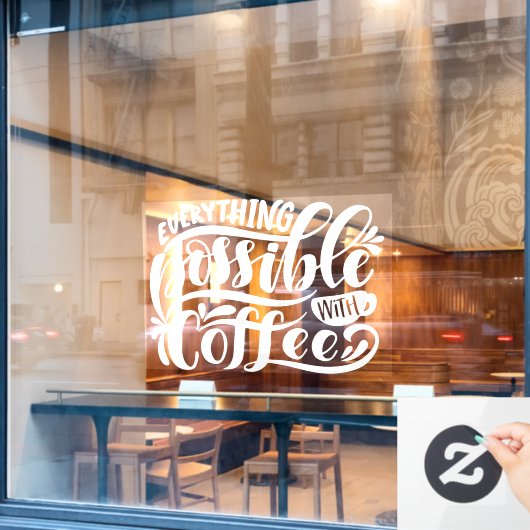 Alles wat mogelijk is met koffievensterkoeling raamsticker (Cafe Raam)