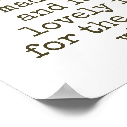 Alles wat mooi is gemaakt - mooie prijsopgave poster (Hoek)