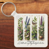 Alles wat mooi is in zijn tijd is botanisch sleutelhanger (Voorkant)