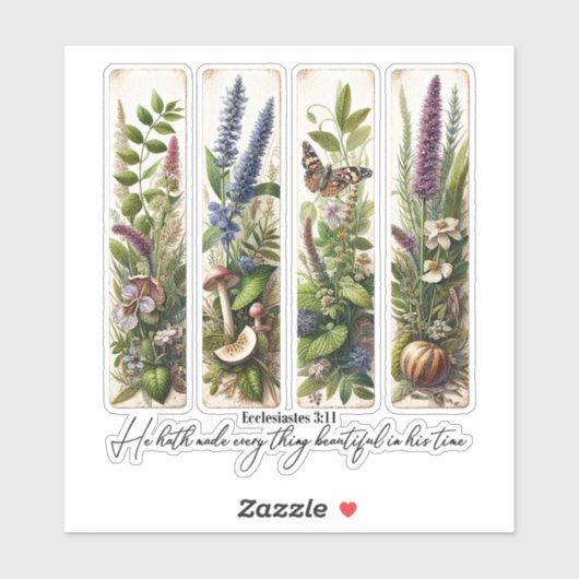 Alles wat mooi is in zijn tijd is botanisch sticker (Vel)