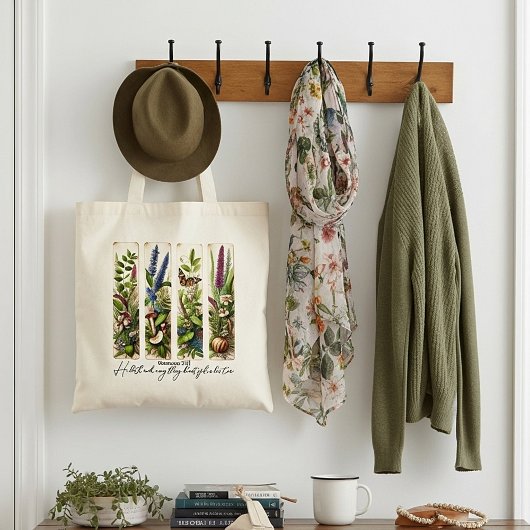 Alles wat mooi is in zijn tijd is botanisch tote bag