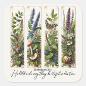 Alles wat mooi is in zijn tijd is botanisch vierkante sticker (Voorkant)