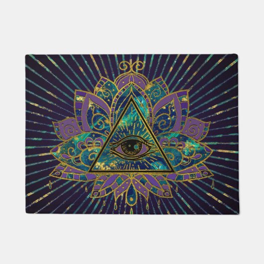 Alles wat Mystic Eye ziet in Lotus Flower Deurmat (Voorkant)