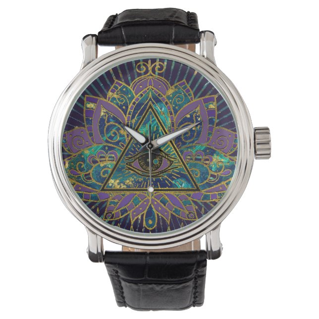 Alles wat Mystic Eye ziet in Lotus Flower Horloge (Voorkant)