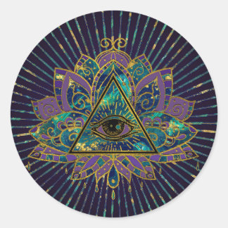 Alles wat Mystic Eye ziet in Lotus Flower Ronde Sticker