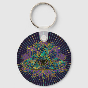 Alles wat Mystic Eye ziet in Lotus Flower Sleutelhanger