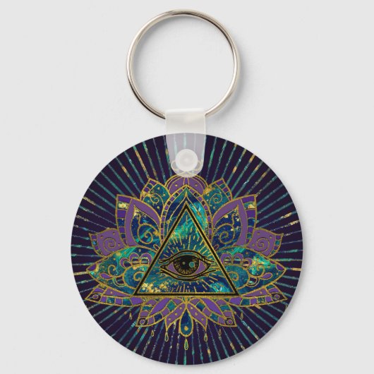 Alles wat Mystic Eye ziet in Lotus Flower Sleutelhanger (Voorkant)