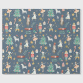 Alles wat Nutkraker Kerstmis blauw Cadeaupapier (Vlak)