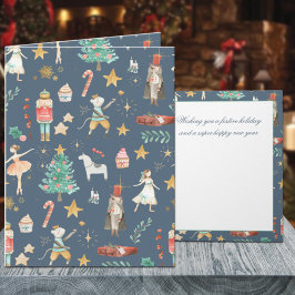 Alles wat Nutkraker Kerstmis blauw Feestdagen Kaart