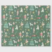 Alles wat Nutkraker met kerstbos Groen Cadeaupapier (Vlak)