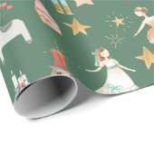 Alles wat Nutkraker met kerstbos Groen Cadeaupapier (Rol Hoek)