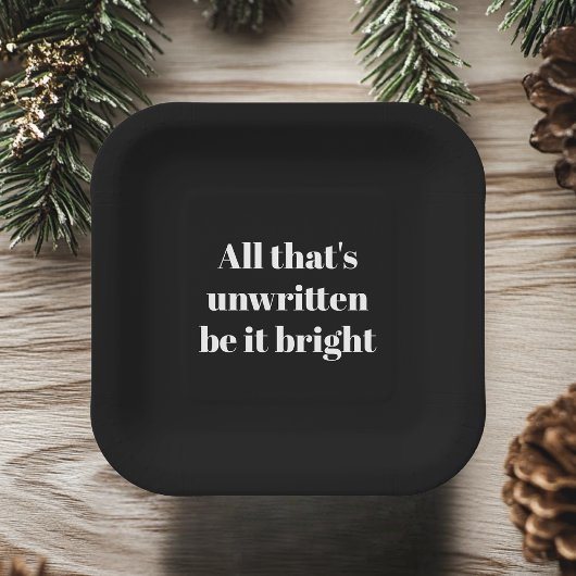 Alles wat ongeschreven is, is helder zwart en wit papieren bordje