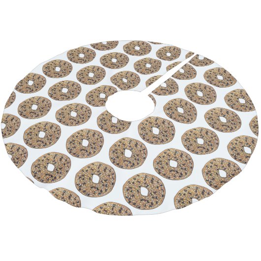 Alles wat Poppy Sesame Seed Bagel Breakfast Food Kerstboom Rok (Gekanteld)