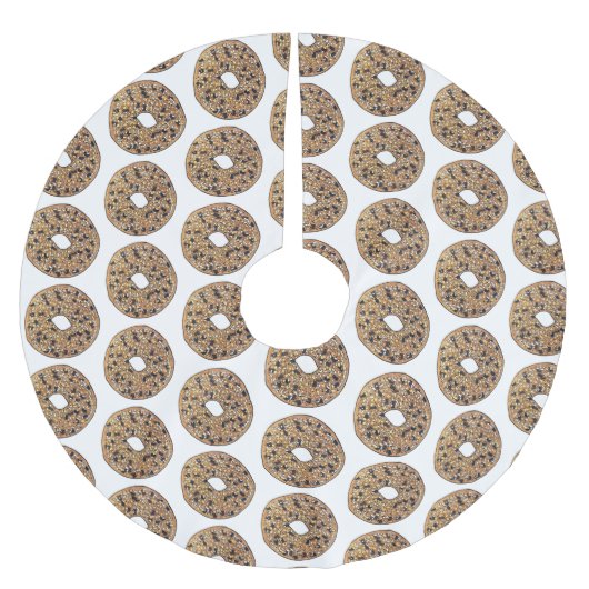 Alles wat Poppy Sesame Seed Bagel Breakfast Food Kerstboom Rok (Voorkant)