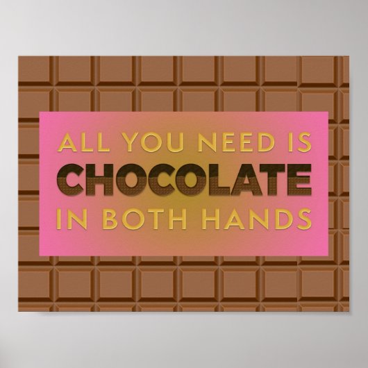 Alles wat u nodig hebt is Chocolade in het Poster  (Voorkant)