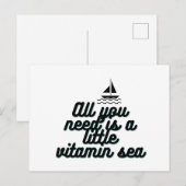 Alles wat u nodig hebt is een beetje vitamine zee feestdagenkaart (Voorkant / Achterkant)