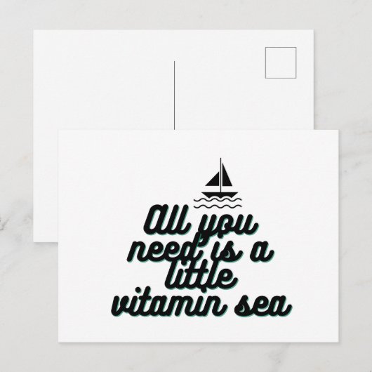 Alles wat u nodig hebt is een beetje vitamine zee feestdagenkaart (Voorkant / Achterkant)