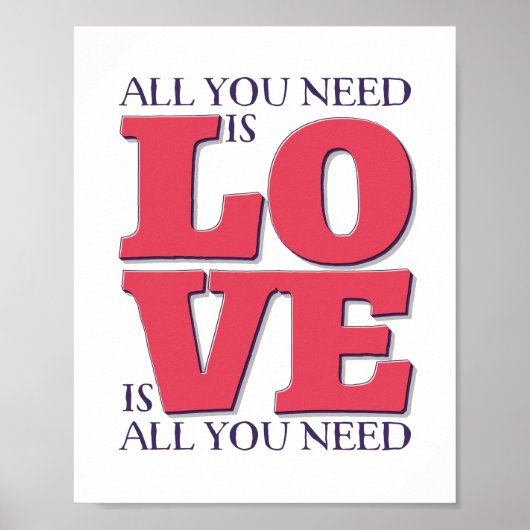 Alles wat u nodig hebt is het Poster Liefde Quote (Voorkant)