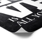 Alles wat u nodig hebt is het Poster Liefde Quote (Hoek)