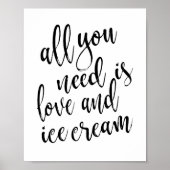 Alles wat u nodig hebt is liefde en consumptie-ijs poster (Voorkant)