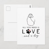 Alles wat u nodig hebt is Liefde en een citaat van Briefkaart (Voorkant / Achterkant)