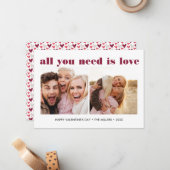 ALLES WAT U NODIG HEBT IS LIVE 2 Foto Valentijnsda Notitiekaartje (Voorkant / Achterkant in situ)