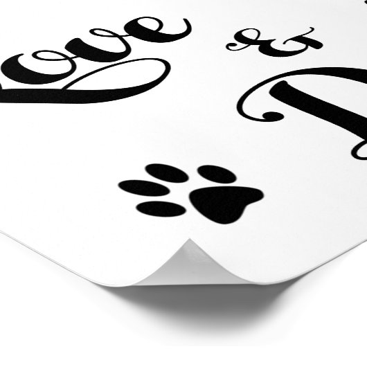 Alles wat u nodig hebt is Love and Dogs - Hondenli Poster (Hoek)